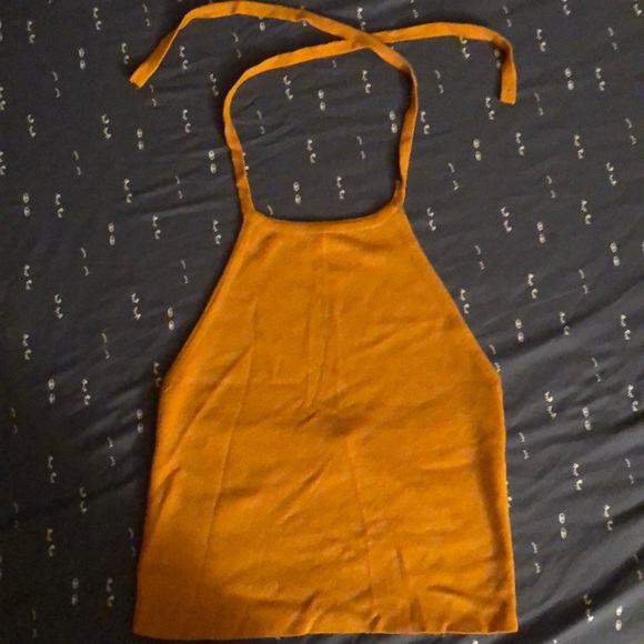 mustard yellow halter top